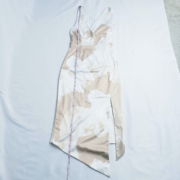 NWT L'atiste Sleeveless Bodycon Dress Asymmetrical Hem Ivory - Picture 10 of 12